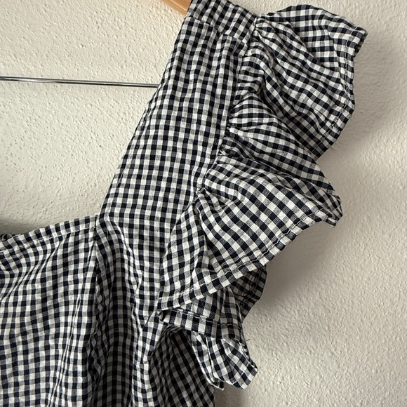 NWT J Gee Dress Women S Black White Check Peasant - Picture 7 of 15